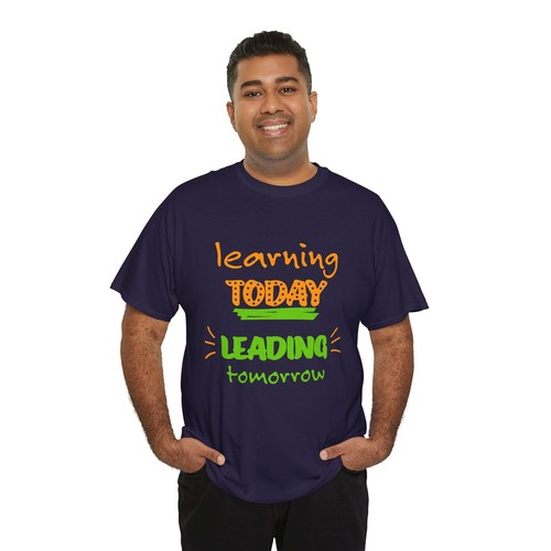 School Teacher Unisex Heavy Cotton Up to 5XL Tee T-Shirt 'Leading Tomorrow' - Picture 97 of 118