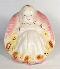 Shawnee Pottery Planter Baby in Bonnet Gold Trim Vintage