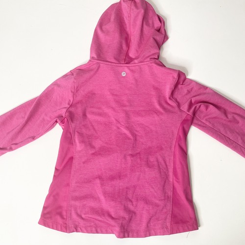 Avia Size M 7/8 Girl’s Pink Hoodie Full Zip Light Weight Jacket Thumb Holes - Picture 8 of 9
