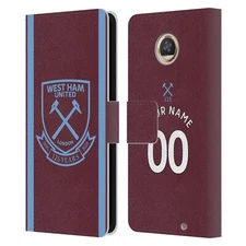 CUSTOMIZED WEST HAM UNITED FC 2020/21 KIT LEATHER BOOK CASE FOR MOTOROLA PHONES