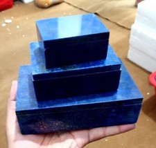 A+++ Very Beautiful Quality Natural Royal Blue Lapis Lazuli 3 piece jewelry box
