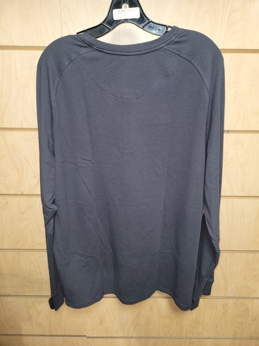 New Can-Am Men's Textured Knit LS Shirt - Charcoal Grey