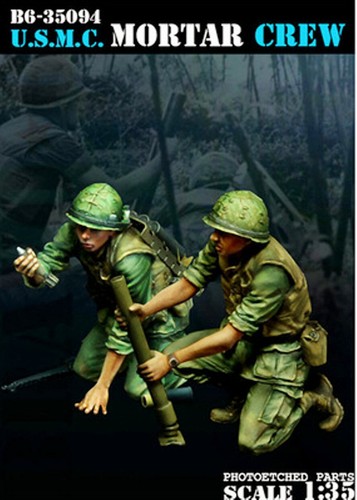 1/35 Resin Figuren Modellbausatz US Mortar Crew 2 Soldaten ungebaut unbemalt - Bild 1 von 1
