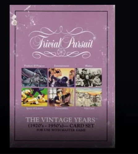 TRIVIAL PURSUIT THE VINTAGE YEARS (1920s-1950s)Parker Bros. Heavy Card Set. NEW.