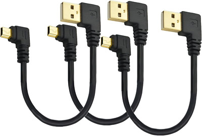Short Mini USB Cable Type a 2.0 to 5 Pin Mini USB Cord Right Angle Data Charging