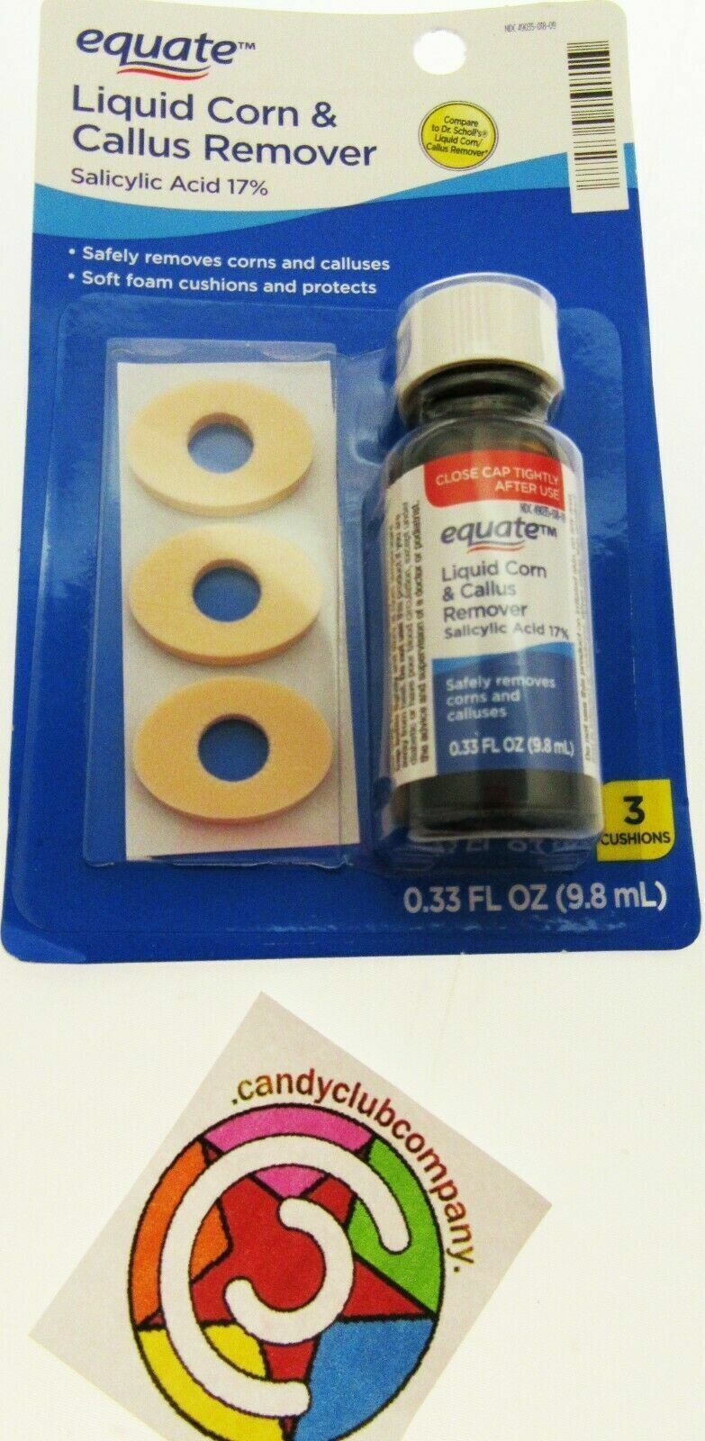 Equate Liquid Corn & Callus Remover Salicylic Acid Cushions Foot Feet