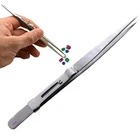 Diamond Stone Tweezers Locking Jewelry Tweezer Slide Lock Medium Tip