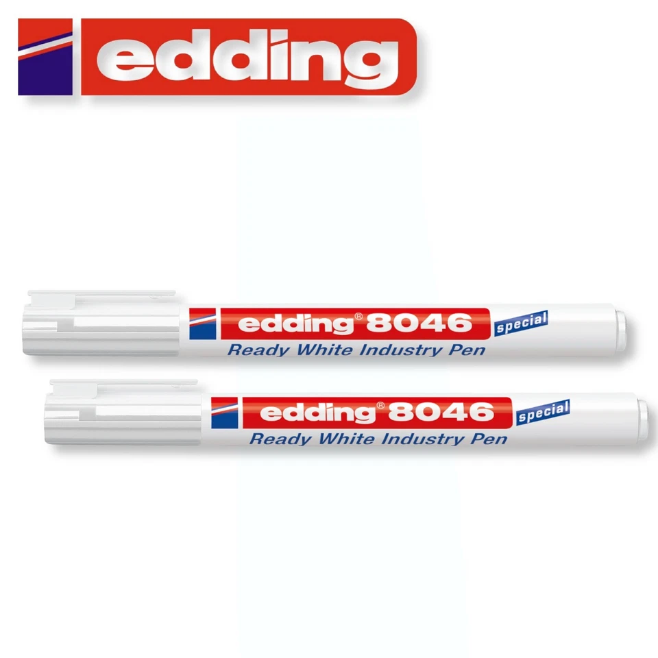 Edding 8046 weiss Industriemarker weiß industry pen Lack permanent 2 Stück - Bild 2 von 4