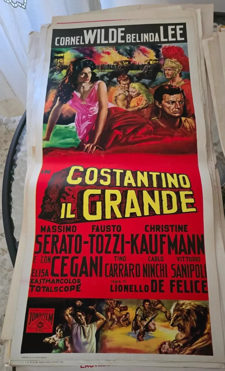Locandina originale film Costantino il Grande (1961) - Regia di Lionello De Felice