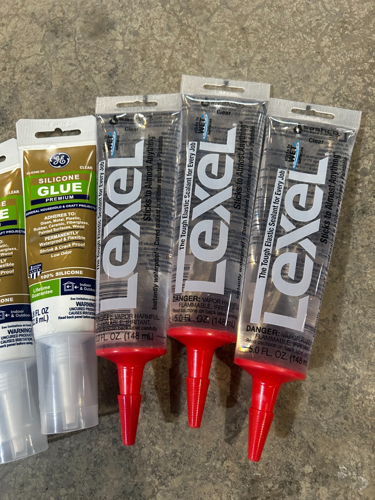 NEW 13pack Lexel Cleanseal GE Silicone Caulk 2.8oz Clear & white not
