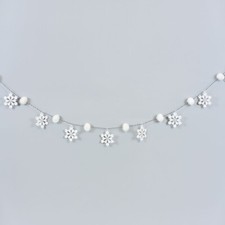 New FARMHOUSE SNOWFLAKE GARLAND WHITE Winter ...