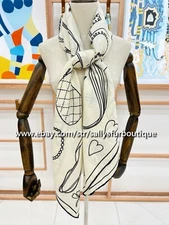 Sallys 70% Cashmere & 30% Silk Stole Jewelry Print Double Face Scarf Shawl 53"