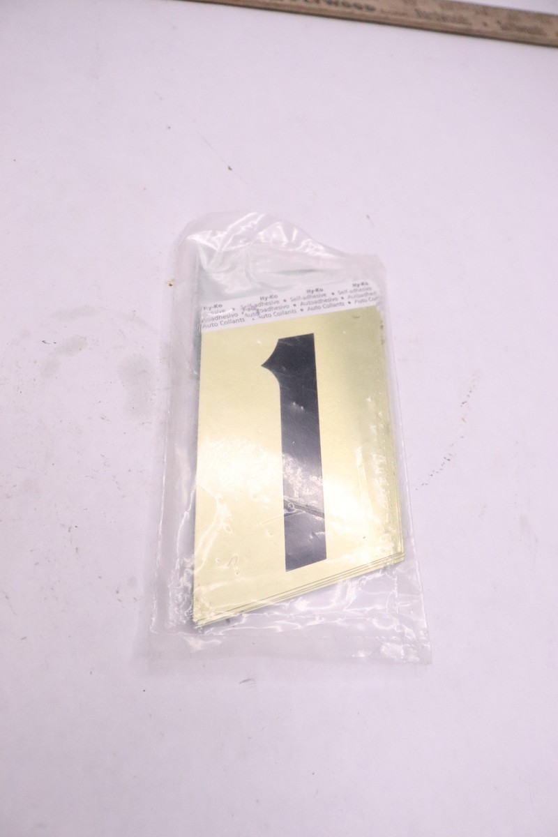 Hikoページ 10-Pk) Hy-Ko Self-Adhesive Number Black/Gold Aluminum 3.5
