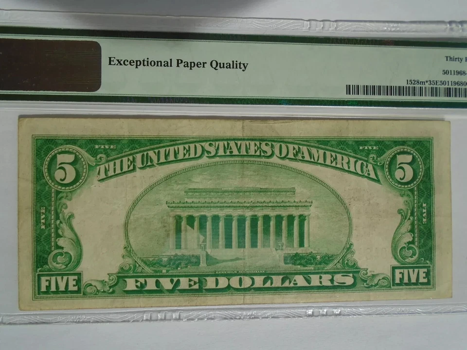 1928C $5 (Mule) STAR United States Note PMG VF 35 EPQ  Red Seal - Image 4 of 4