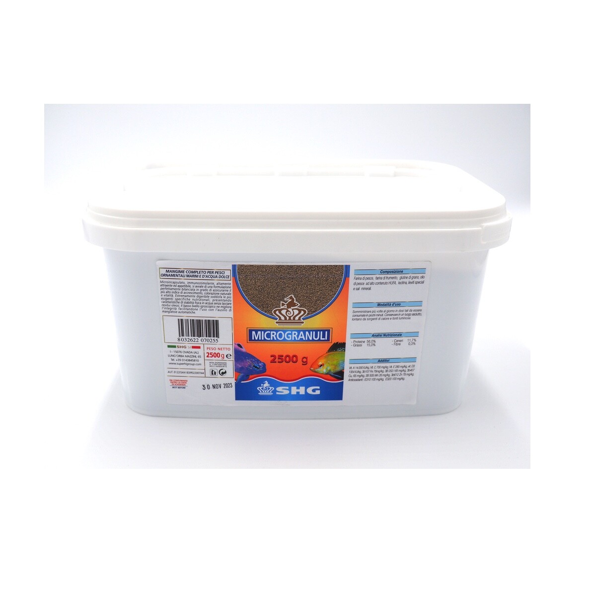 SHG MICROGRANULI 2500 GR MANGIME IN GRANULI PESCI ACQUARIO DOLCE E MARINO