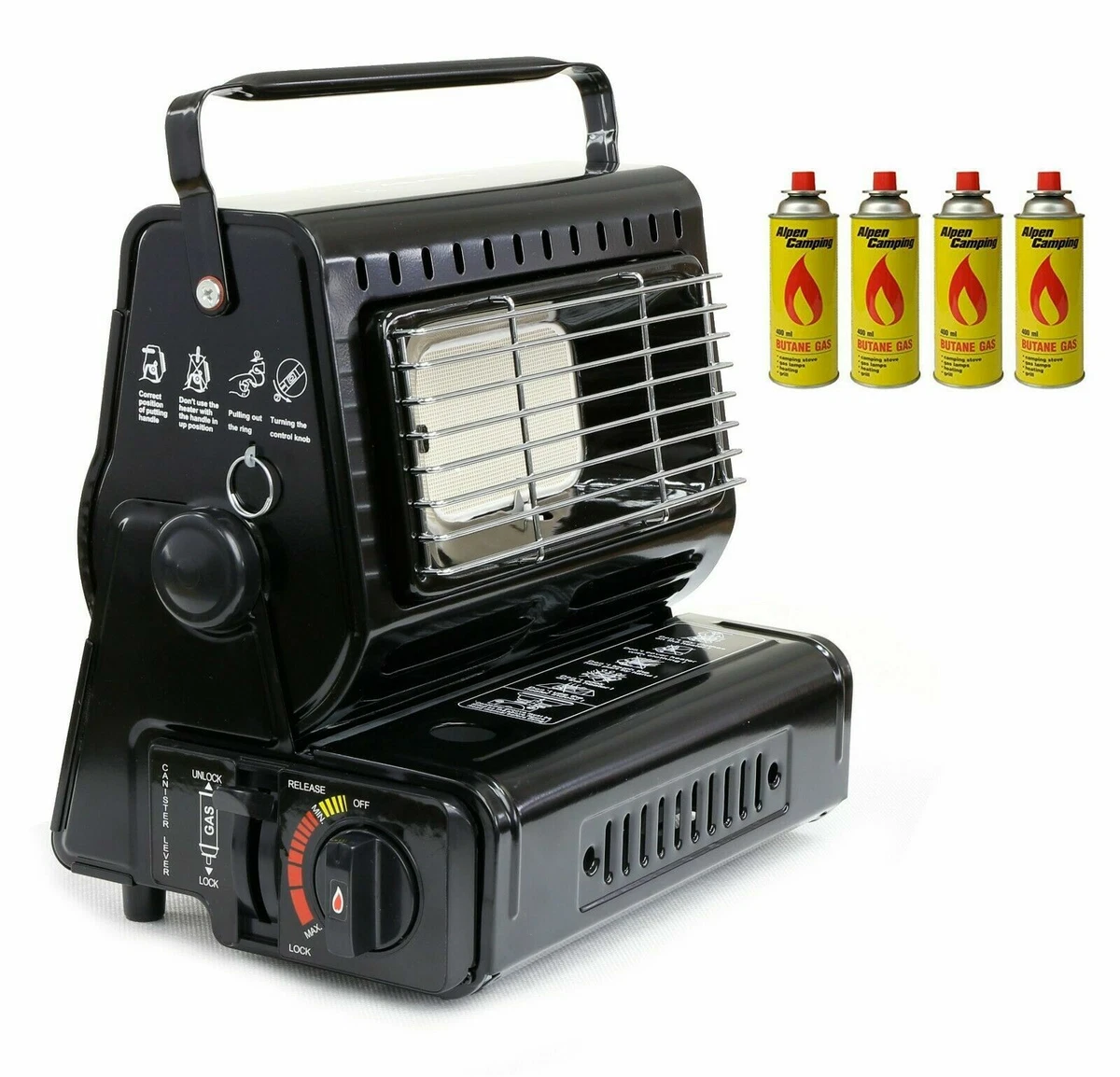 Camping Gas Heater Portable Compact Caravan Outdoor Fishing Butane 1.3kW |  eBay