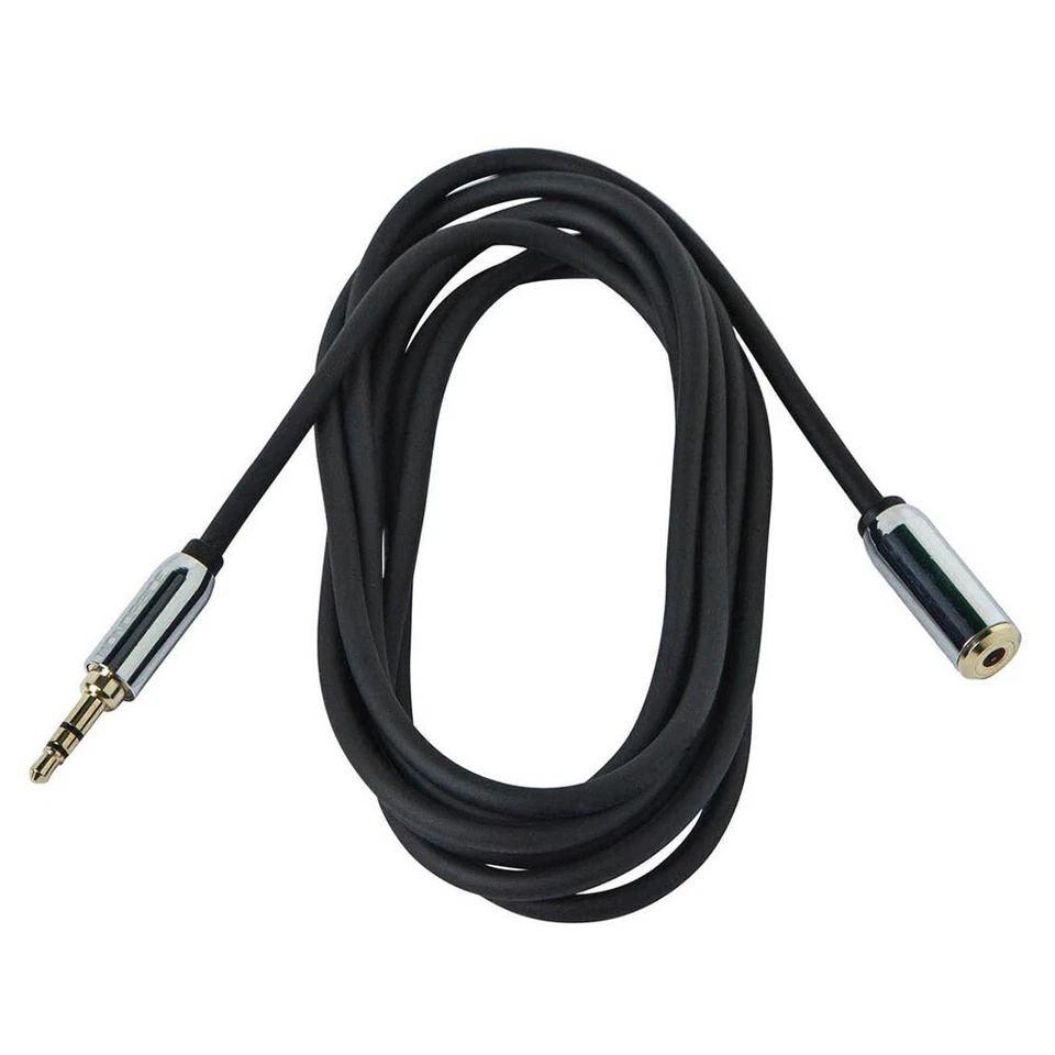 25FT 3.5mm 1/8" Male to Female M/F Stereo Audio Aux Cable Extension Cord Gold - Image 2 of 2