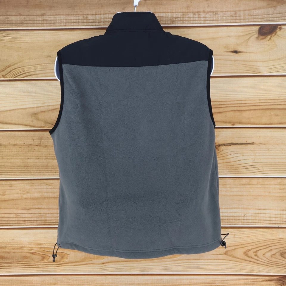 Chaleco Atlético Vida Exterior Para Hombres Talla L Gris Negro Vellón Bolsillos con Cremallera Cuello Simulado Foto 2 de 4