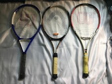 Lot of 3 Tennis Racquets 2qty Wilson, 1qty Head