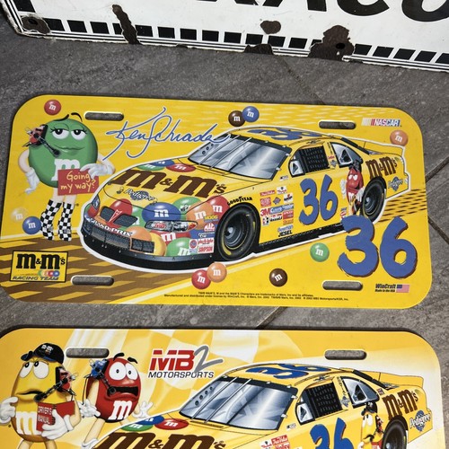 (1)Ernie Irvan #36 (3) Ken Schrader NASCAR M&M M&M’s Plastic License Plates Lot - Picture 5 of 8