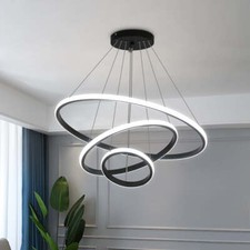 DIY 3-colour LED Ceiling Light Dimmable Modern Chandelie 3-Ring Pendant Light