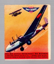 1941 Goudey Sky Birds # 22 Japan Mitsubishi 96 Bomber vg