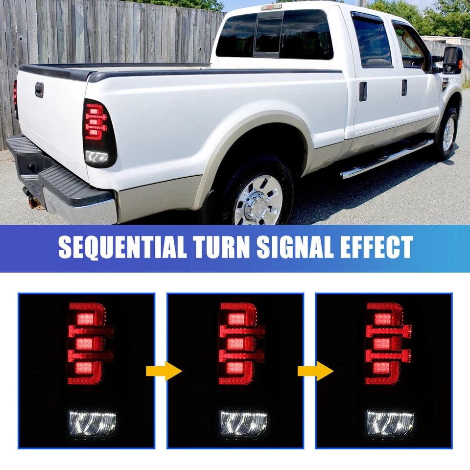 Luces traseras LED secuenciales humo para Ford F-250 F-350 F-450 Super Duty 2008-2016 Foto 4 de 4