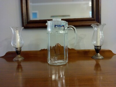 Luminarc Octime Jug/ Pitcher & Lid Pour France Art Deco Vintage