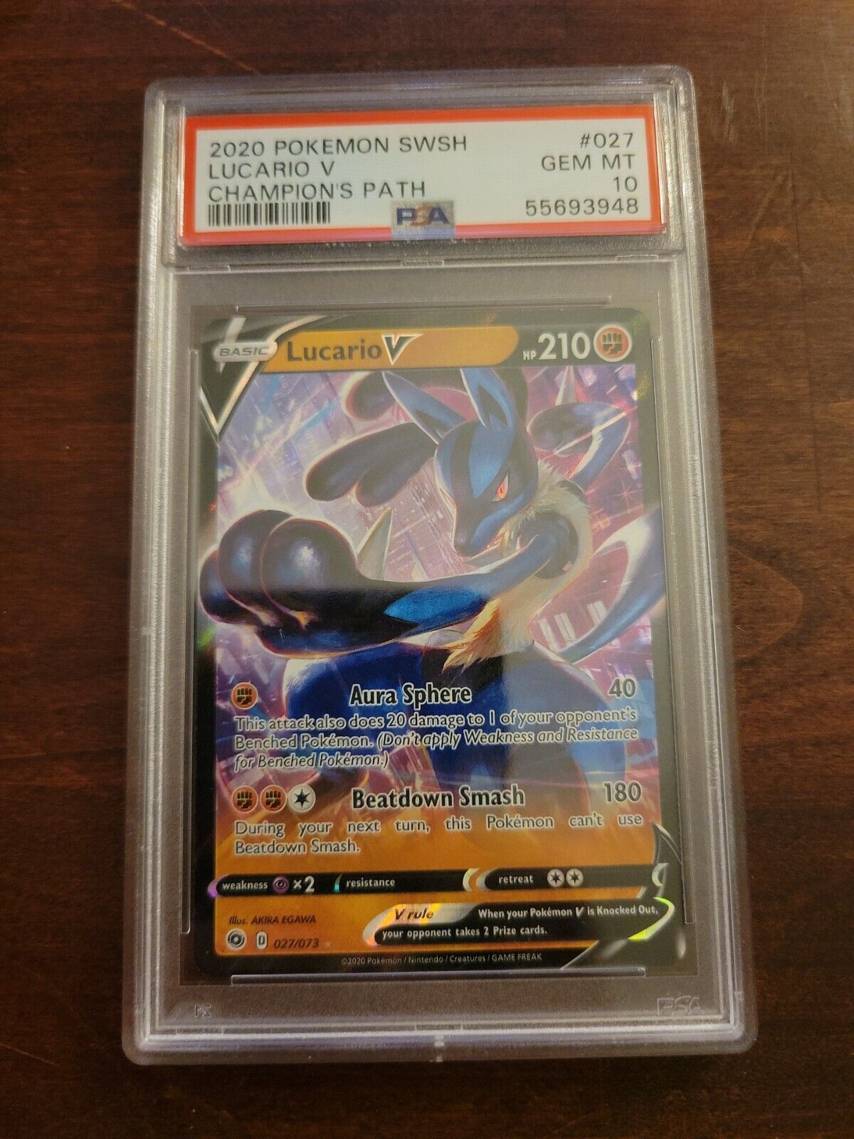 Pokemon Champions Path #027 Lucario V PSA 10