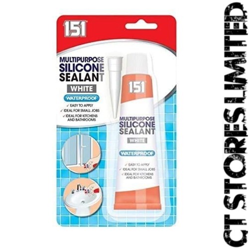 White Bathroom Silicone Sealer Seal Leaks Tub Sink Kitchen Tube Shower