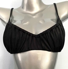 Victoria's Secret Bikini Top Black Ruched Wicked Underwire Sling Swim Top