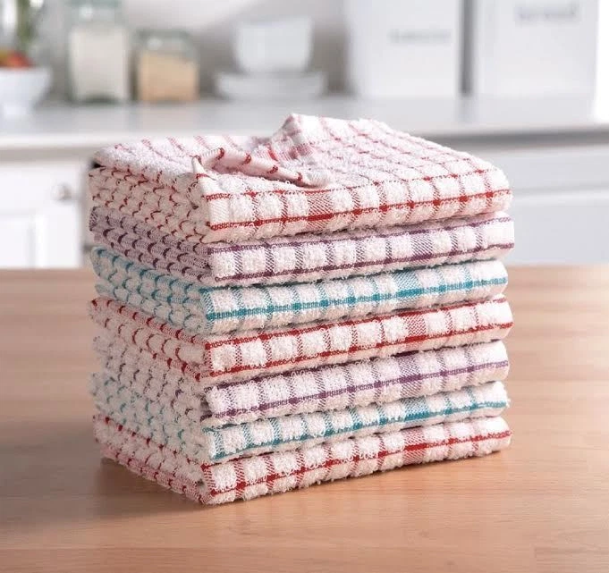 6-Pack: 100% Cotton Super Absorbent Kitchen Towel Dish Rags Cleaning  Dishcloth