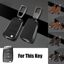 Zinc Alloy Leather Car Key Fob Case Cover Bag For VW Golf MK7 Polo Skoda Tiguan