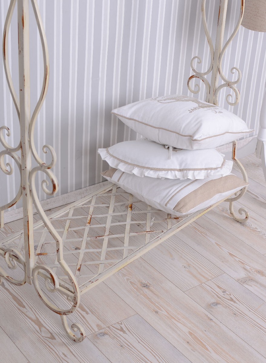 Etagère En Bois De Sapin Avec Pied En Métal Coloris Blanc, Naturel - L