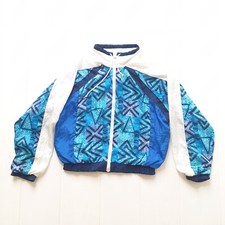 Vintage 80s windbreaker small size S tracksuit women color block track jacket