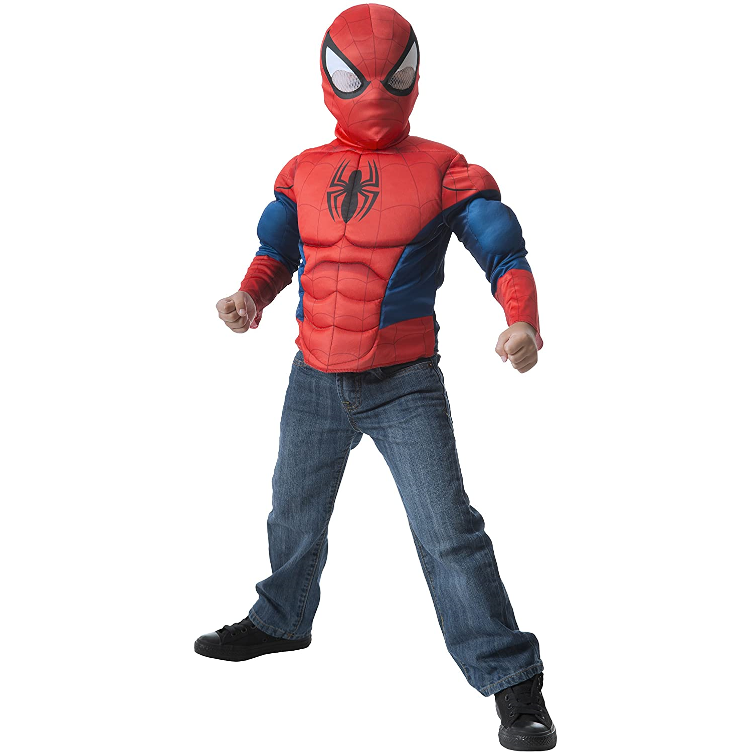 Rubie's Spider-Man Muscle Chest Shirt Costume Top Set & Mask Age 4-6