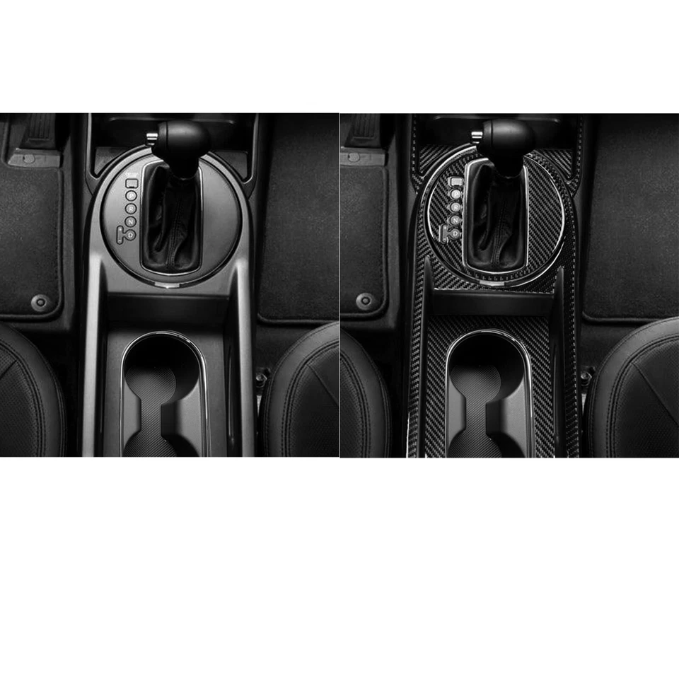 Juego de 7 piezas de panel de cambio de marchas de consola de fibra de carbono real para Kia Sportage R GL 11-16 Foto 4 de 4