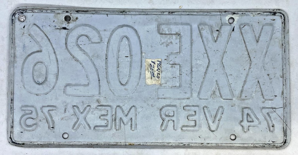 1974-75 Veracruz Mexico License Plate | eBay