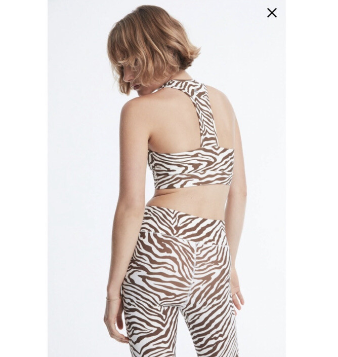 Reggiseno sportivo All Access prima fila TG S + leggings stadio centrale TG XS stampa zebrata