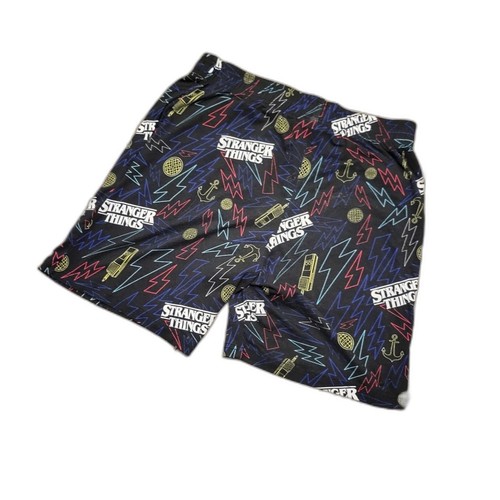 Stranger Things Netflix Black 80's Boxer Shorts Lounge Shorts Size Small - Picture 5 of 8