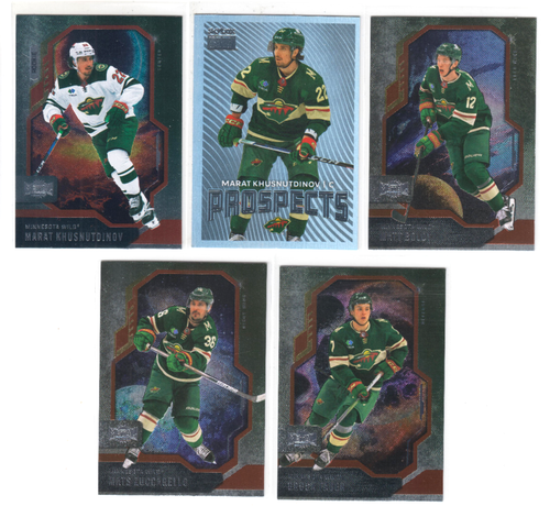 24/25 Skybox Metal Universe Minnesota Wild w/RCs (5 Cards) Khusnutdinov RC + - Bild 1 von 2