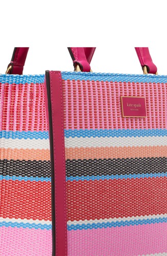 Kate Spade Manhattan Striped Woven Straw Small Tote Crossbody ~NWT~ - Picture 7 of 7
