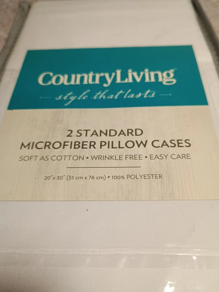 COUNTRY LIVING 2 FUNDAS DE ALMOHADA DE MICROFIBRA ESTÁNDAR 20"X30" - ¡NUEVAS!! Foto 2 de 4