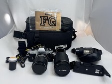 Vintage Nikon FG 35mm SLR Film Camera BUNDLE W/ 62mm Speedlight More READ WORKS