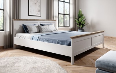 Schlafzimmer-Set Evora Bett mit Nachttischen 3-teilig abisko ash eiche lefkas
