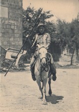 Carte postale postcard 10X15cm CAMARGUE gardian et son trident sur son cheval 