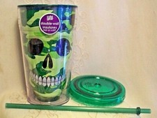 Cool Gear GREEN CAMO Skull Tumbler Insulated ...