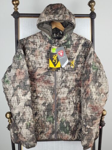 NEW $249 BROWNING Size 2XL Mens Camouflage 650 Down Hooded Hunting Jacket Coat - Afbeelding 1 van 12