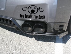 loud muffler funny car sticker exhaust 