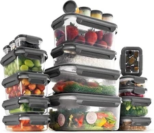 FineDine 40-Piece Food Storage Containers With Lids - Airtight 100% Leakproof Gu